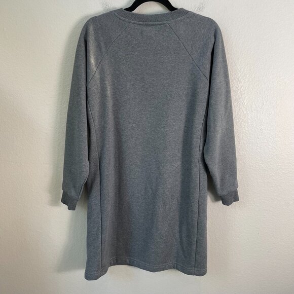 Pact Womens Small Gray Courtside Sweatshirt Dress Long Sleeve Organic Cotton - Picture 9 of 10